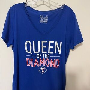 Under Armour Women's Texas Rangers 'Queen of the Diamond' V-Neck Tee